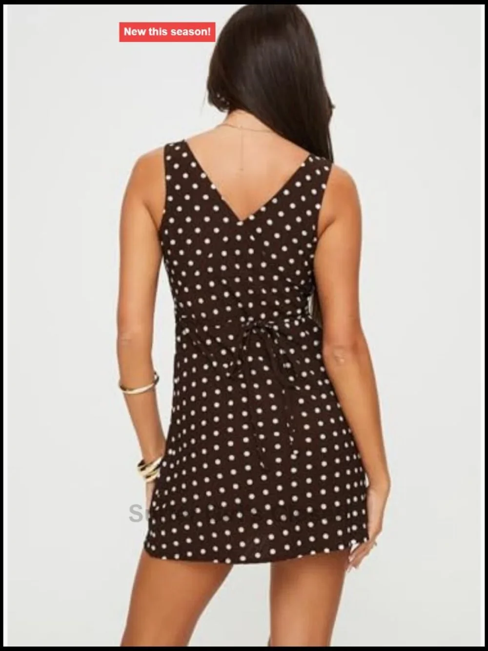 Princess Polly Nellie Mini Dress V-Neck A-Line Polka Dot Sleeveless
